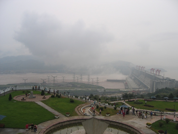 Air Pollution China - Three Gorges Damm, reservoir side looking southeast (near Yichang)