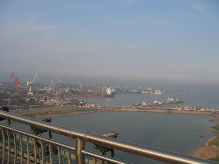 Air Pollution China - Rainbow Bridge Beitang, Bei Tang Fu Jin de Cai Hong Da Qiao, outside of Tianjin