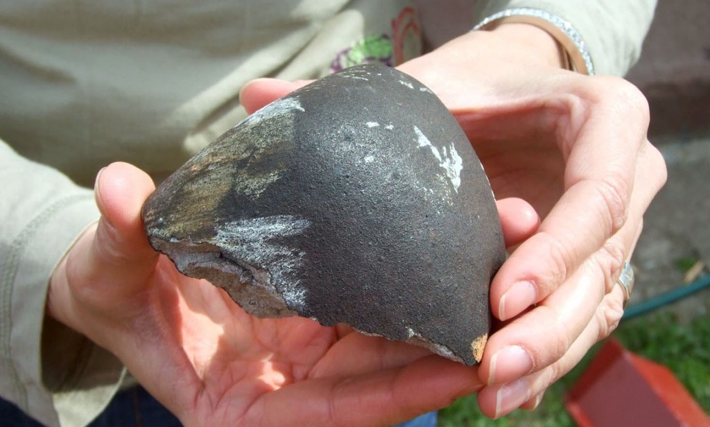 Photo of meteor which fell in Poland stricking a small garage in May 2011