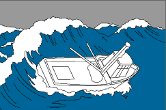 Severe Sea States (quartering seas), Small Fishing Vessel Safety Manual - TP 10038 E (2003), Transport Canada, Government of Canada